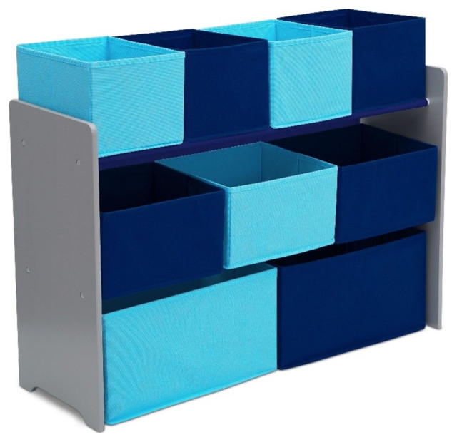 Delta Children Generic Fabric Toy Organizer with Storage Bins in Gray/Blue Contemporary Toy