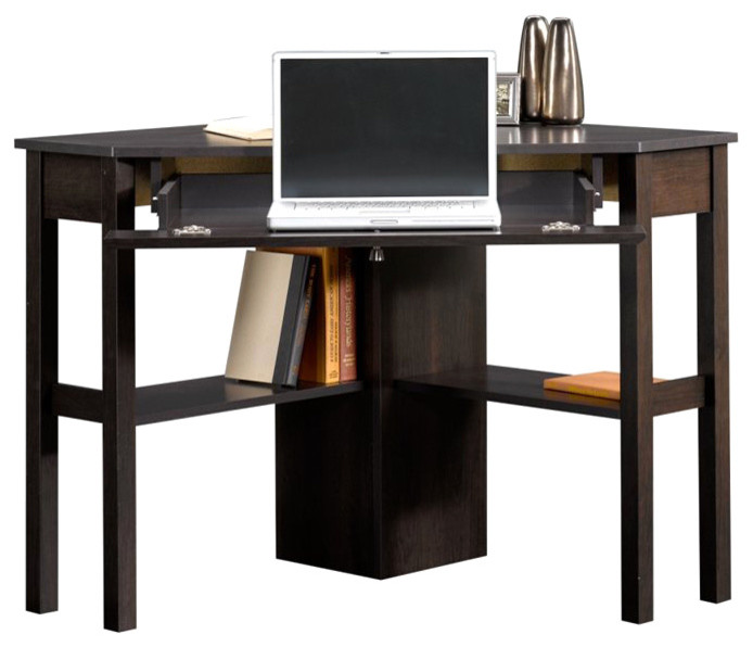 Sauder Beginnings Corner Wood Computer Desk in Cinnamon Cherry