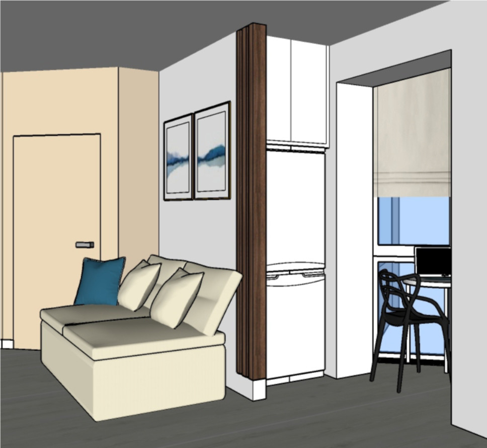 Эскизный проект двухкомнатной квартиры