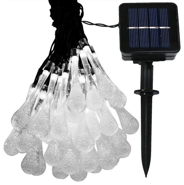Sunnydaze Led Solar Powered Water Drop String Lights Contemporary Sunnydaze Led Solar Powered Water Drop String Lights