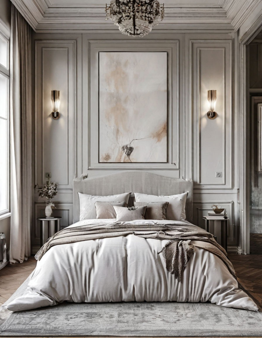 Современные спальни с различным декором и панелями