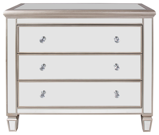 Argento Mirrored 3 Drawer Accent Chest Transitional Argento Mirrored 3 Drawer Accent Chest Transitional Chests And Cabinets By Noto Group Inc