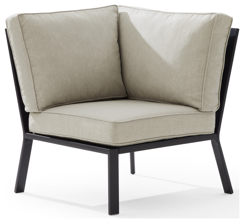 Clark Outdoor Metal Sectional Corner Chair Transitional Outdoor