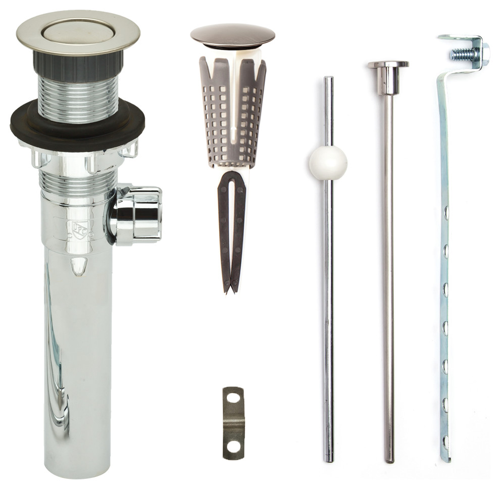 FlexPOPUP Expandable, Hair Catcher PopUp Drain Without Overflow Bathroom Sink And Faucet Parts