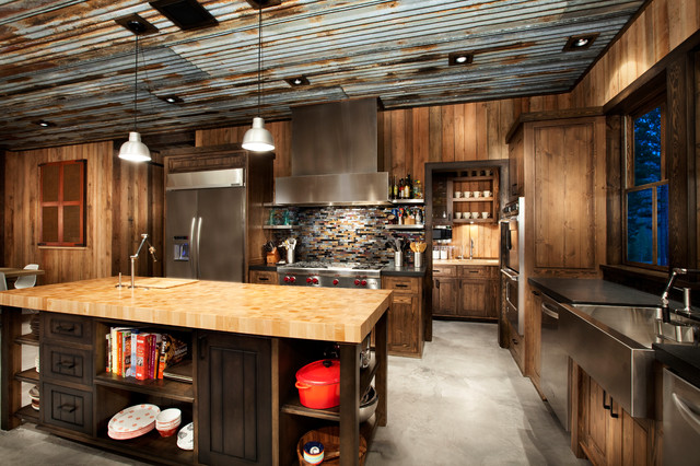 Mid-Century Modern rustic-kitchen