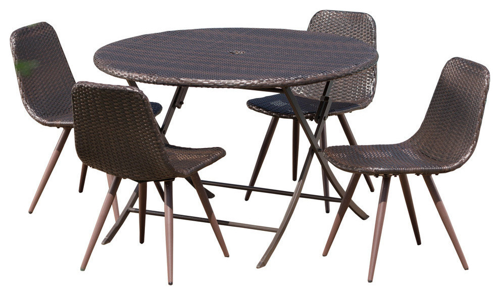 GDF Studio 5Piece Judith Caleb Outdoor Dining Set With Foldable Table