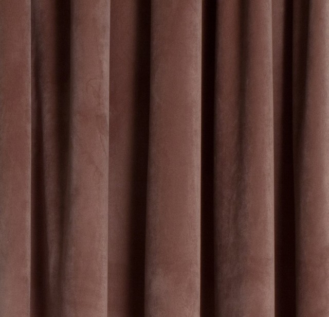 Milan Coral Blush Luxurious Velvet Drapery Panel Pinch Pleat