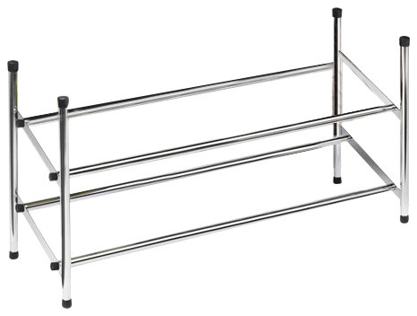 Honey Can Do 2 Tier Expandable Stackable Shoe Rack Chrome Contemporary Shoe Storage By Clickhere2shop