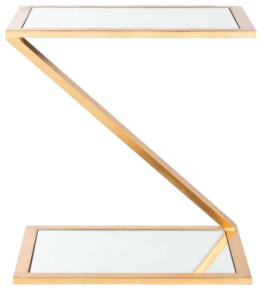 Rea Mirror Top Gold Accent Table
