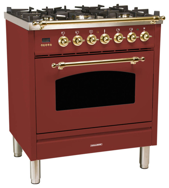 Single Oven Dual Fuel Italian Range, 30 - Contemporary - Gas Ranges And ...