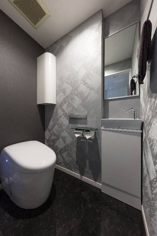 他の地域にあるモダンスタイルのおしゃれなトイレ・洗面所の写真