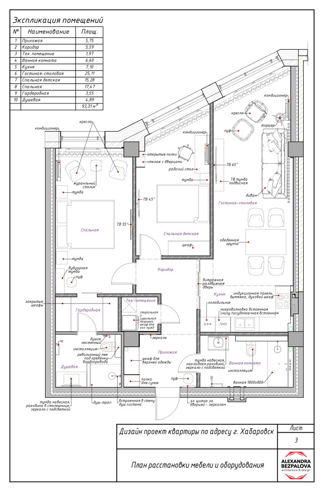 Дизайн проект квартиры на ул. Комсомольская г. Хабаровск