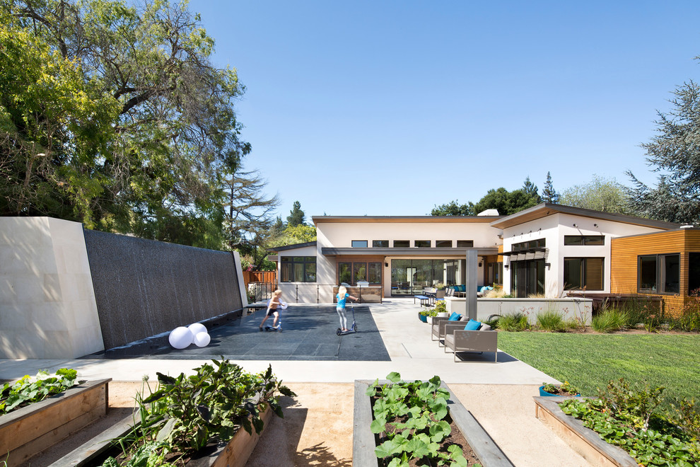 Photo of a contemporary backyard full sun garden in San Francisco with a vegetable garden.