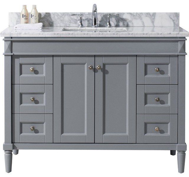 Tiffany 48" Single Bathroom Vanity Set, Gray