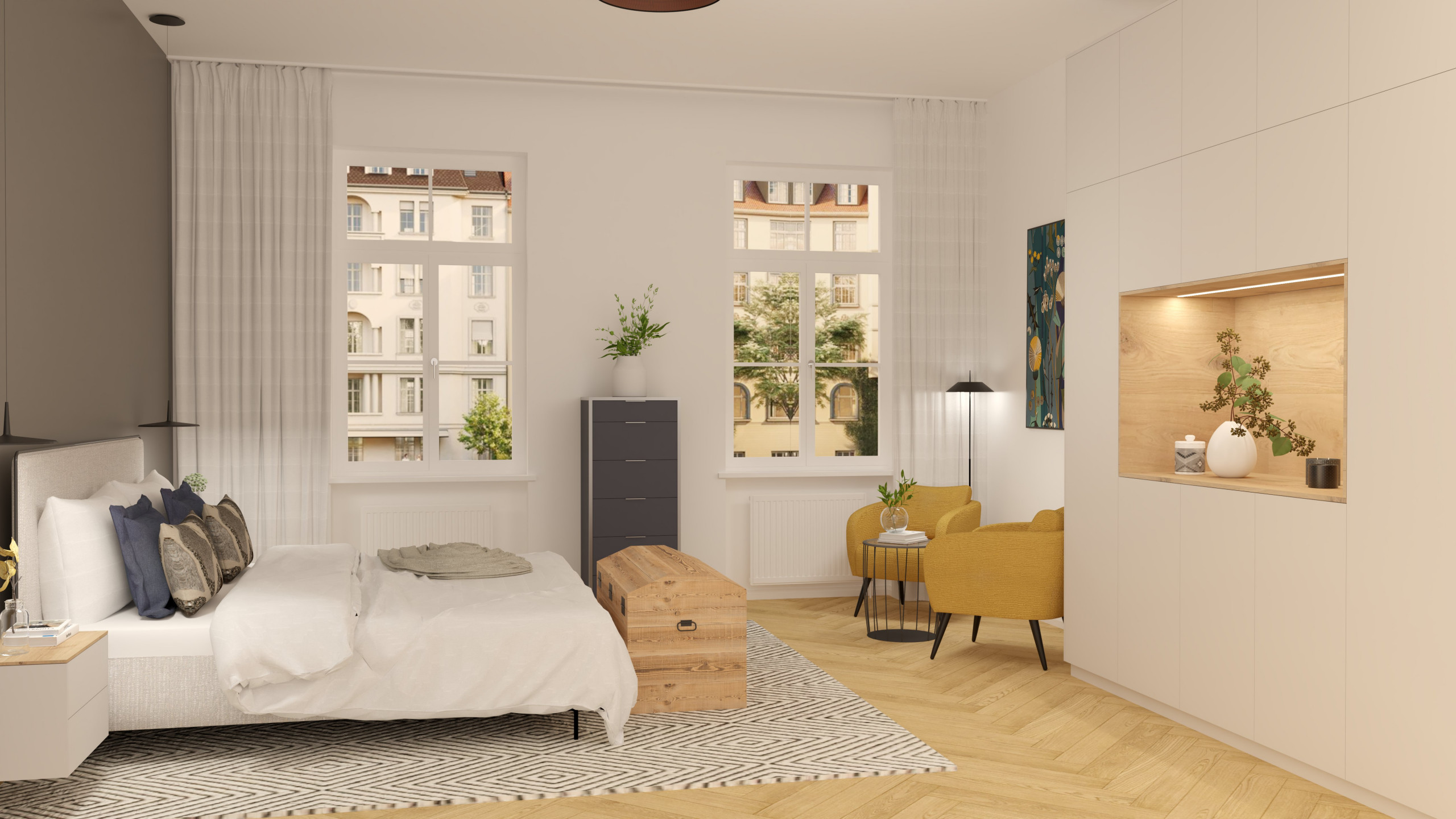 Inspiration for a scandinavian bedroom remodel in Munich
