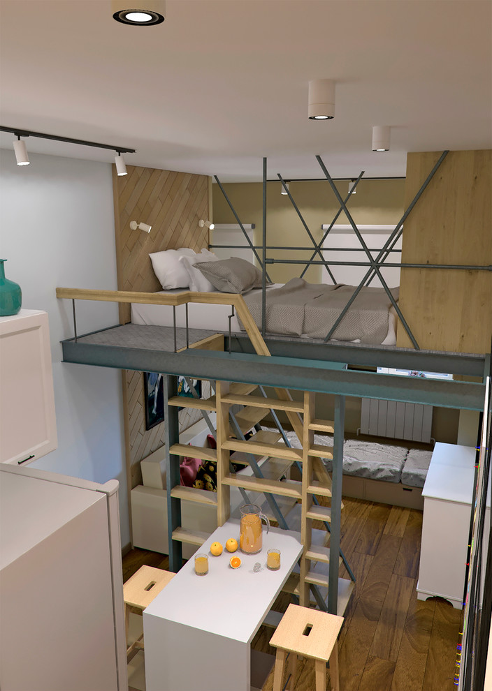 Пространство спальни - Кухня - Лаунж зона - Рабочее пространство