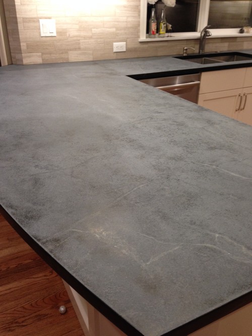 Finishing Sanding Soapstone And Here S A Photo Couple Days After Using Holland Wax Oil Treatment The Light Areas Of Reflection Clearly Show Leathery Surface