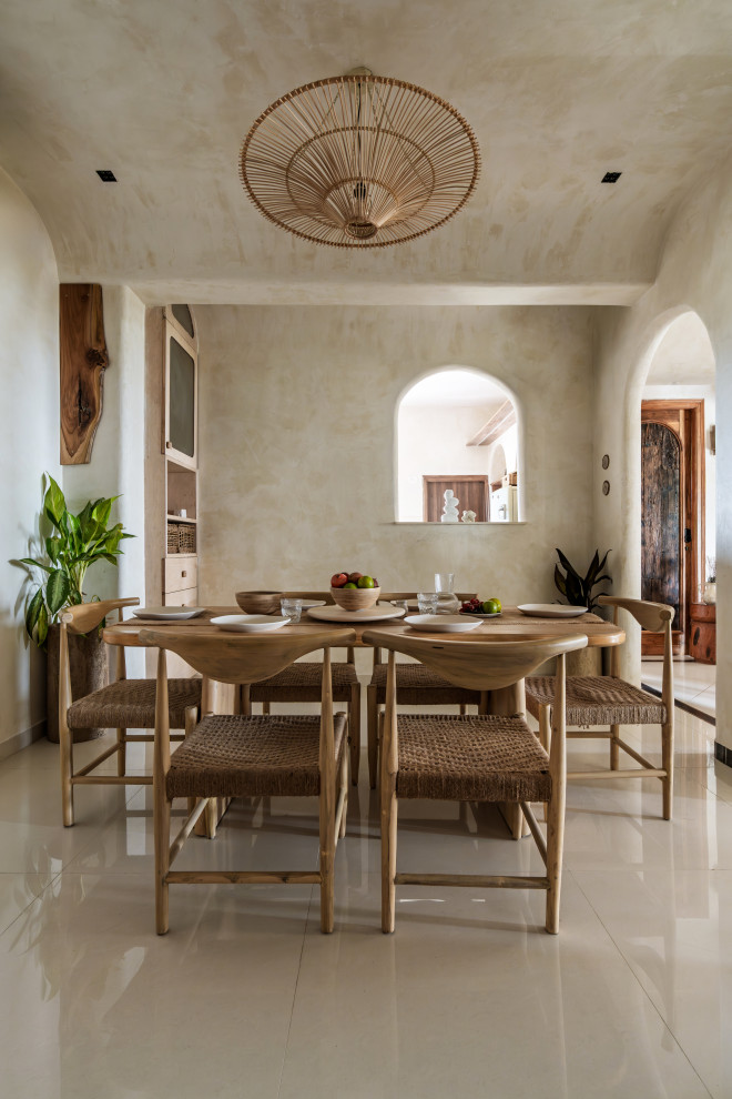 Inspiration for a tropical dining room in Hyderabad.