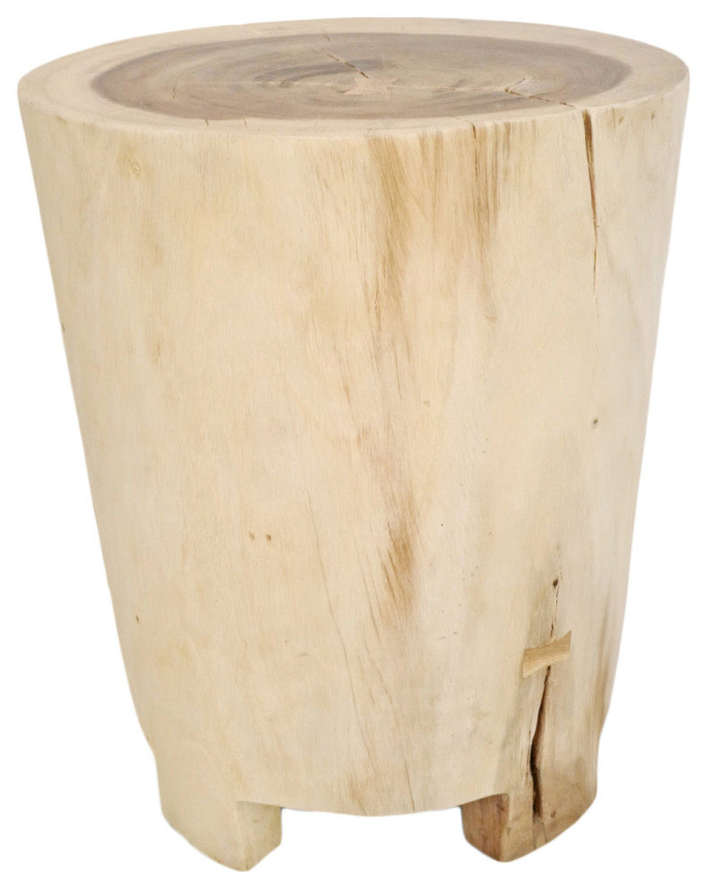 Acacia Wood Drum Side Table 6 Rustic Side Tables And End Tables