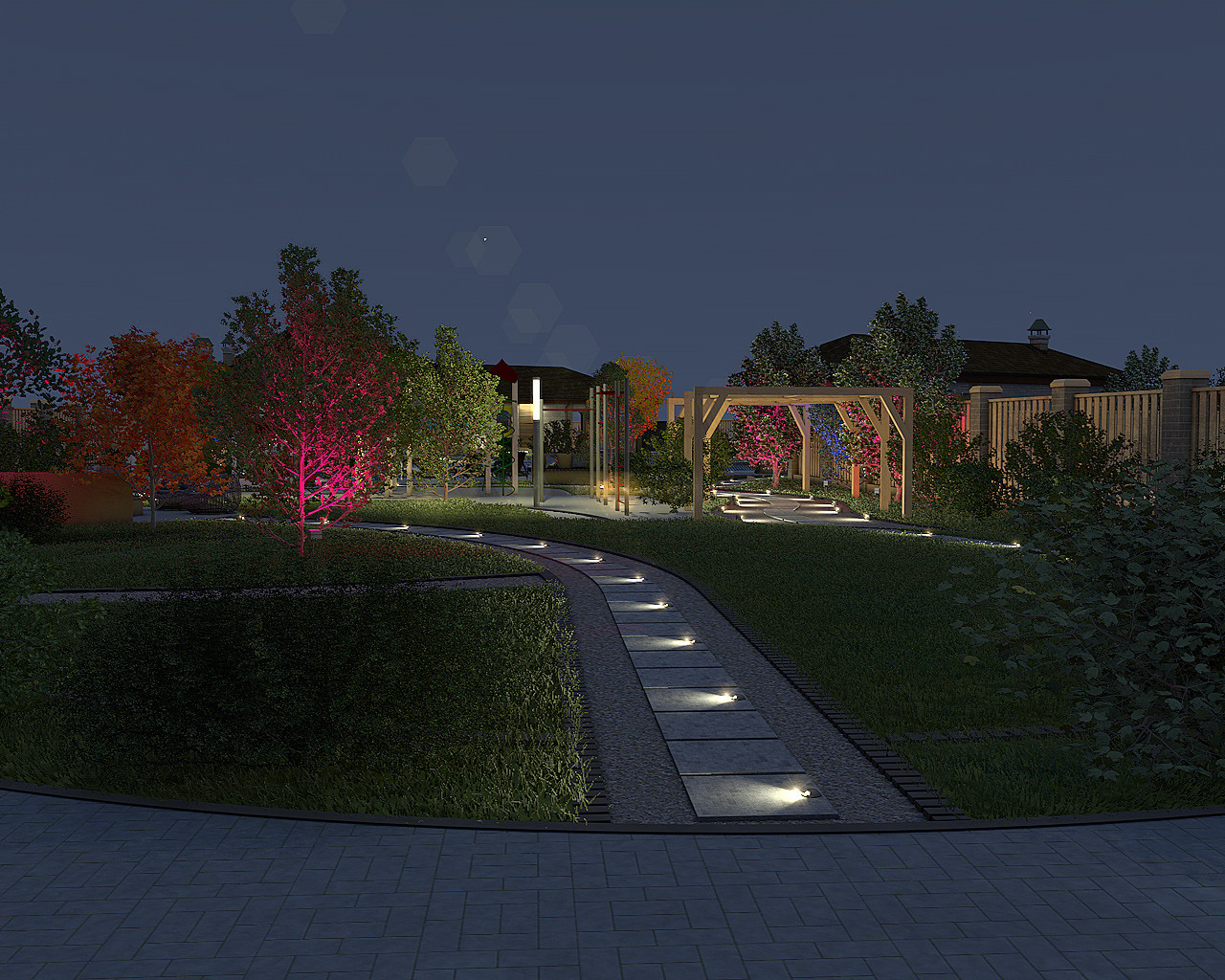 Освещение загородной резиденции