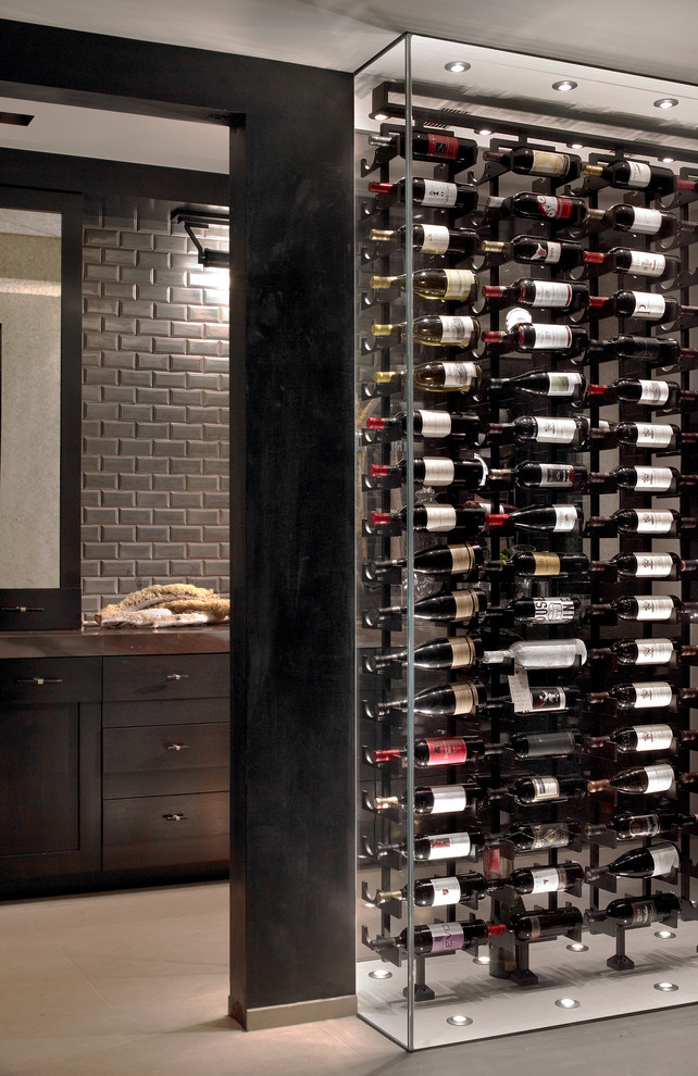 Trendy wine cellar photo in Chicago