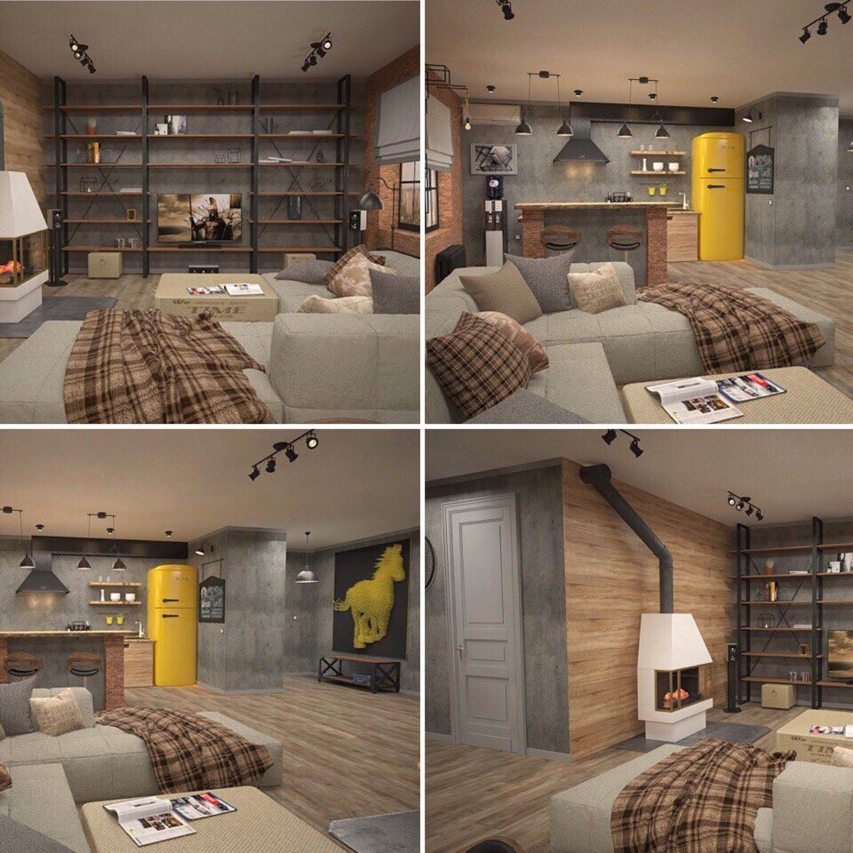 квартира в стиле лофт