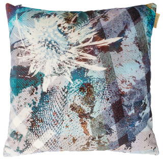 Emerald Thistle Velvet Cushion - Contemporary - Scatter ...