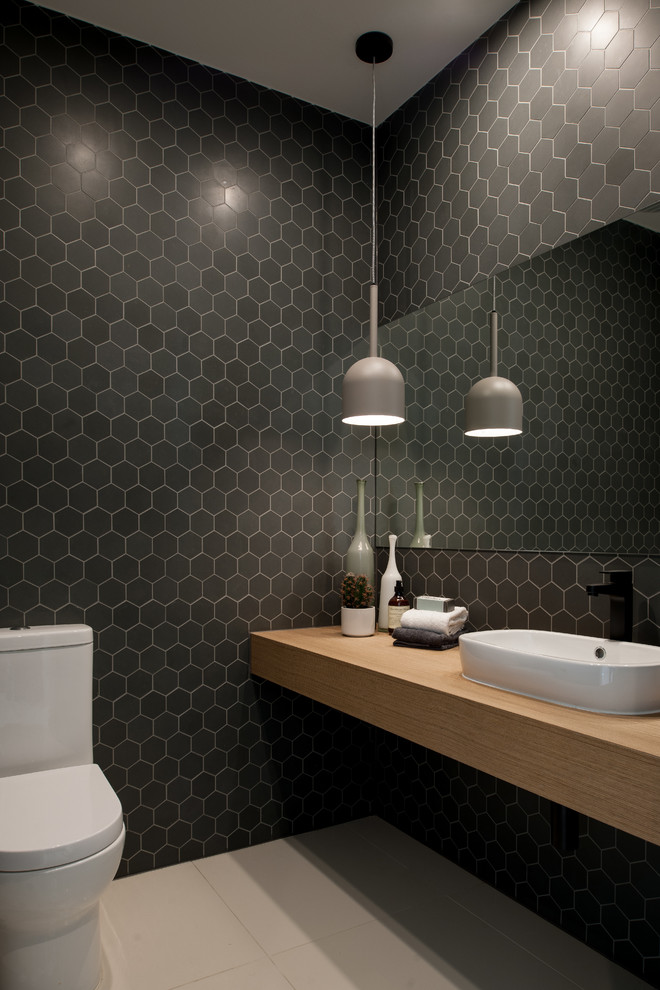 Inspiration for a contemporary powder room in Melbourne.
