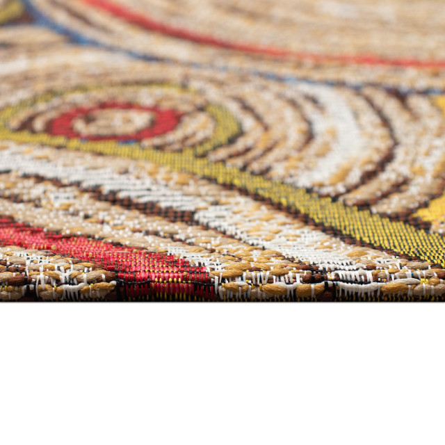 Rinkle Rugs Marina Basket Circles Indoor/Outdoor Rug, 1'11