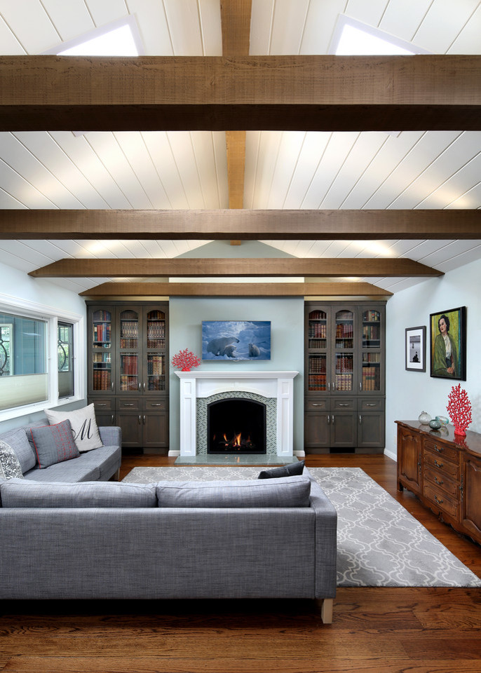 Design ideas for a beach style living room in San Francisco.