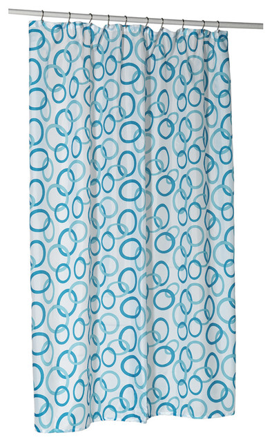 Circles Blue Stall Size 100 Polyester, 100 Polyester Fabric Shower Curtain