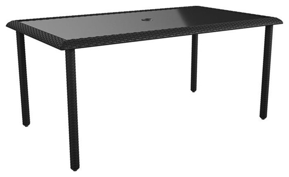 COSCO Outdoor Living Lakewood Ranch Steel and Wicker Dining Table in