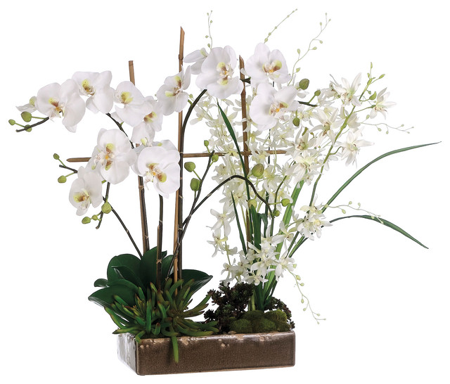 Phalaenopsis And Dendrobium Orchid Silk Arrangement In 