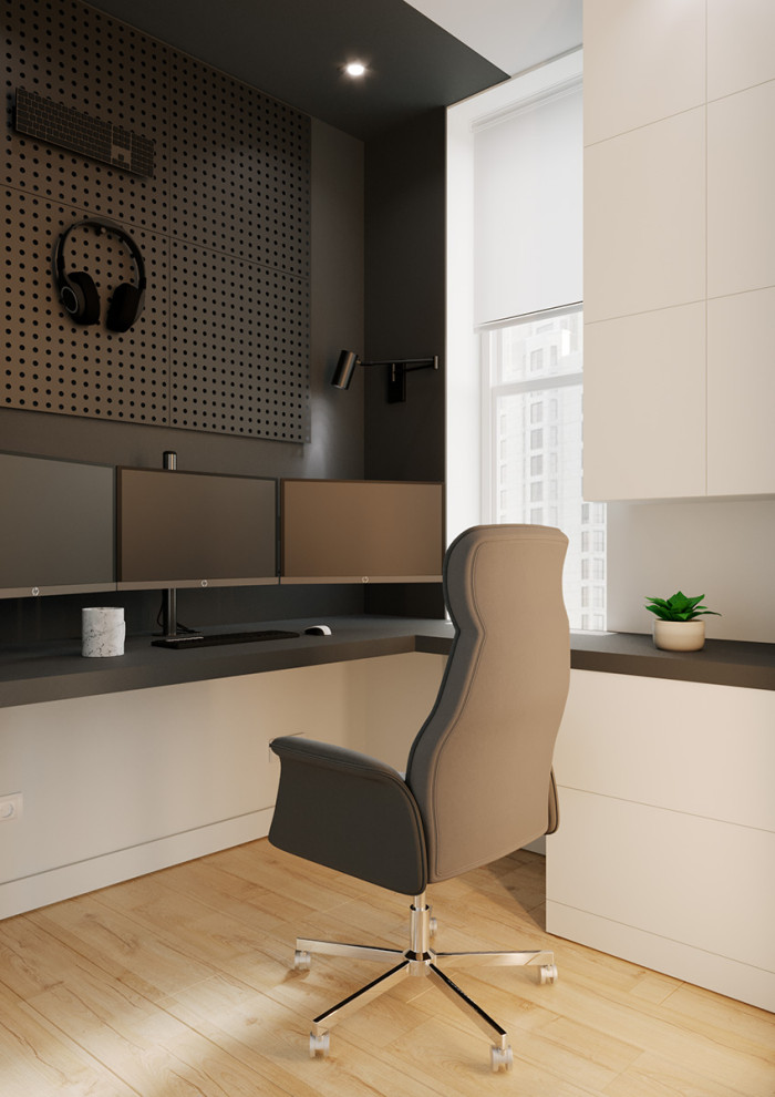 Евро однокомнатная квартира с яркими акцентами в ЖК Атмосфера