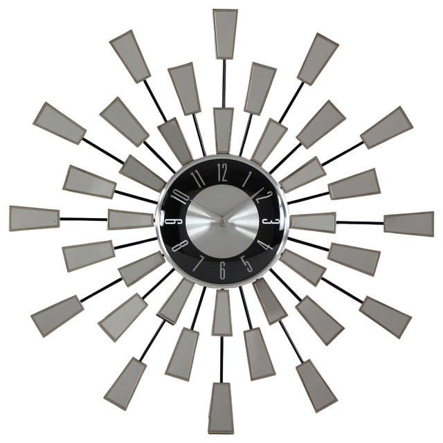 Mirrored Wall Clock levi contemporary mirror wall clock - contemporary - wall clocks Mirrored Wall Clock levi contemporary mirror wall clock - contemporary - wall clocks