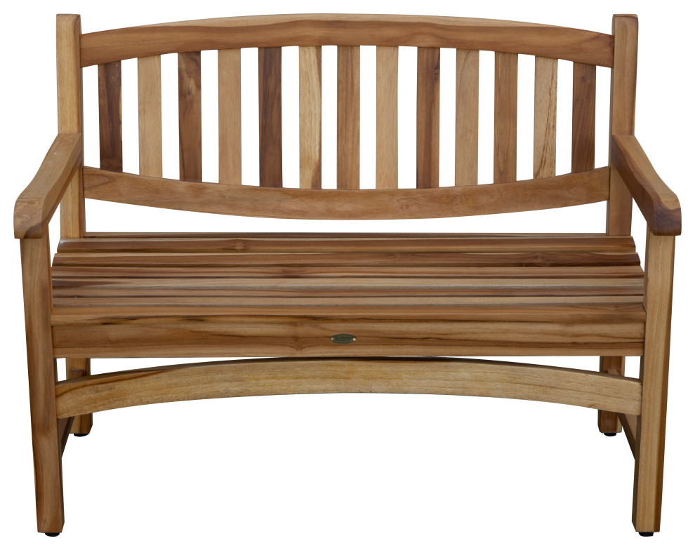47" EcoDecors Kent Garden Teak Bench, EarthyTeak Finish Transitional