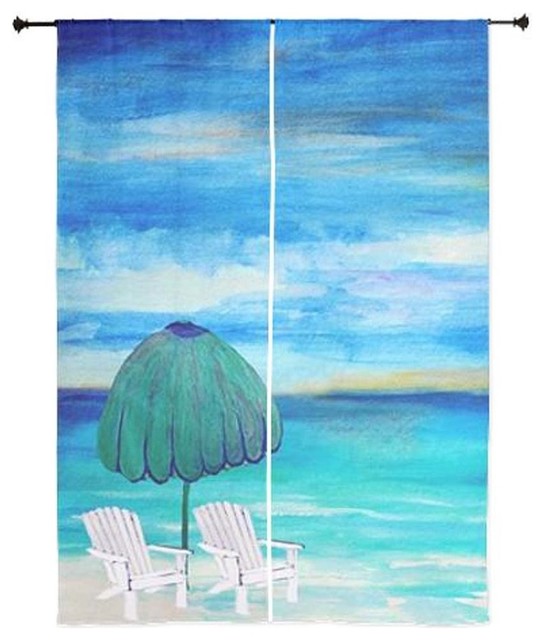 Beach Art Sheer Curtains Sea Breeze Style Art Sheer Curtains Sea Breeze Beach