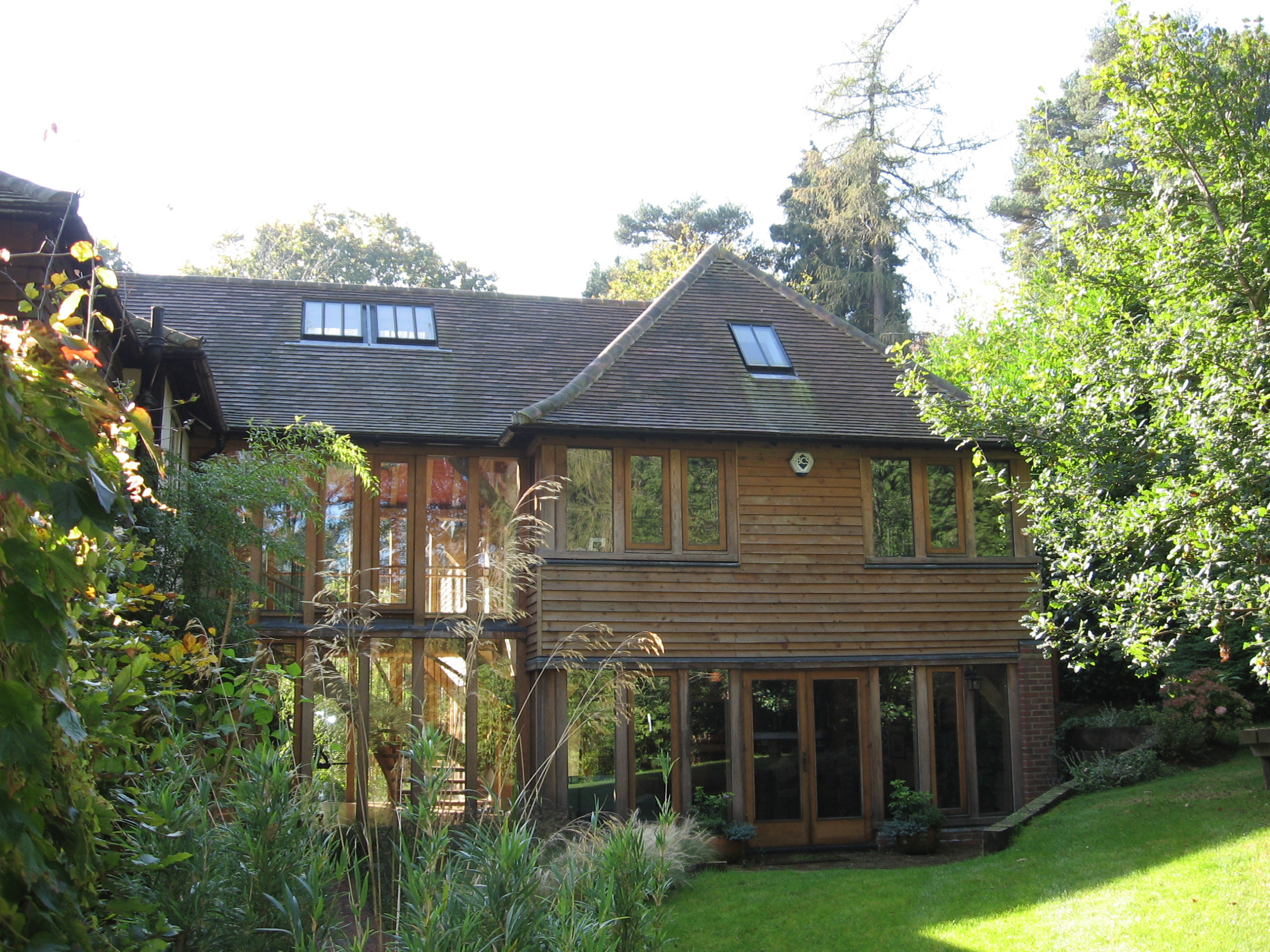 Two-storey oak framed extension