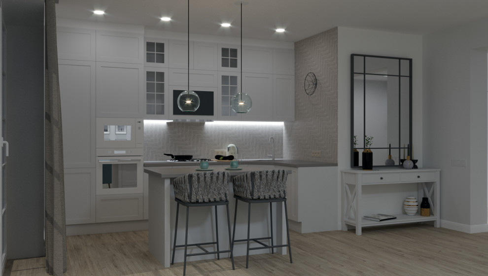 Дизайн кухни-гостиной в загородном доме