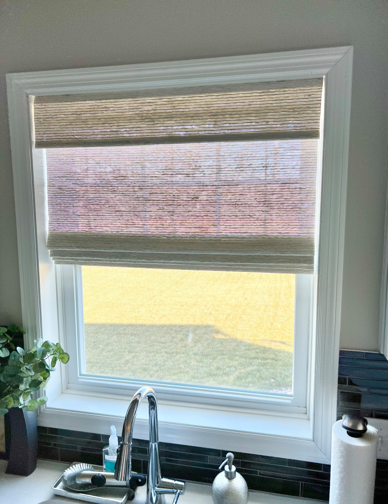 Woven Wood, Light Filtering Roman Shade with Self Valance