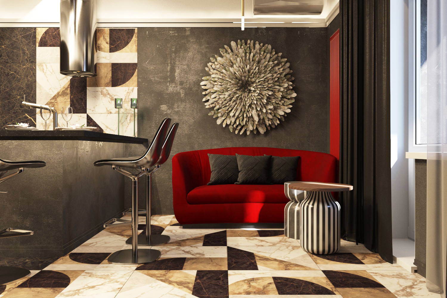 Дизайн интерьера в ЖК Фамилия. Кухня