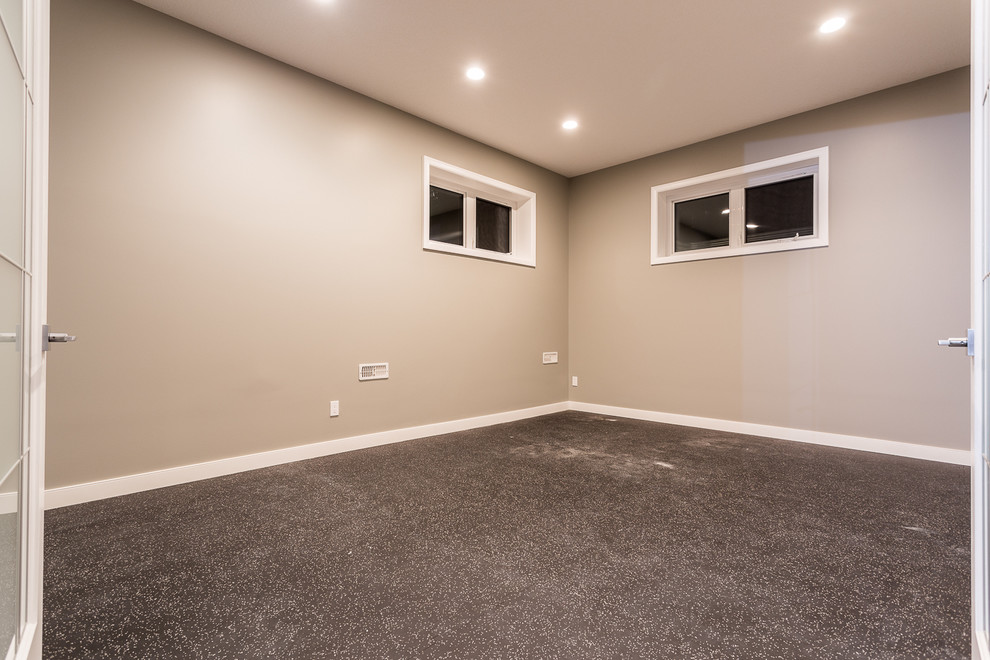 Transitional home design photo in Edmonton