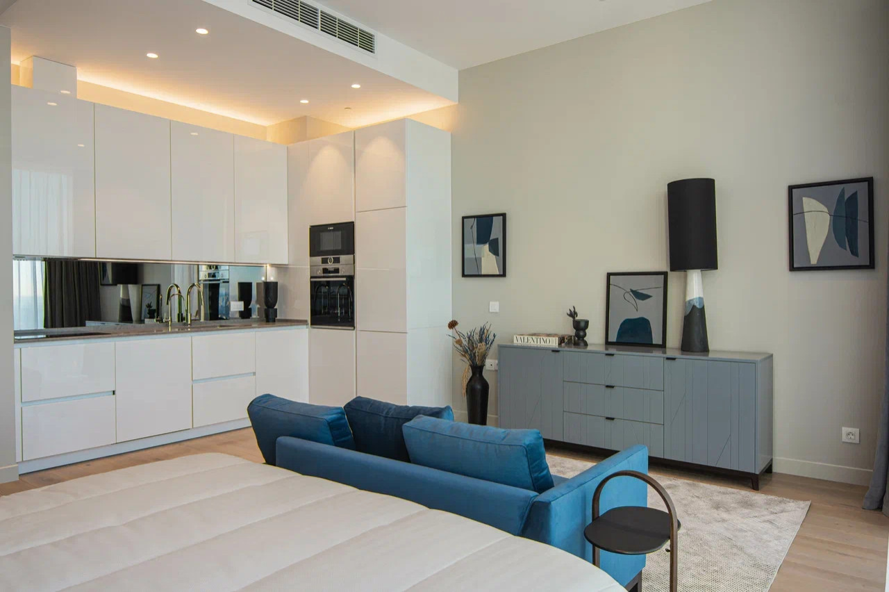 Дизайн интерьера апартаментов в Neva Towers, Москва-Сити (35 м2)