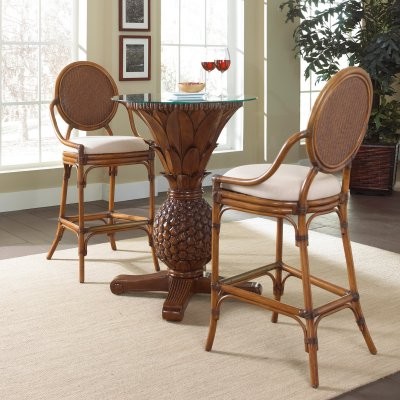 Hospitality Rattan Oyster Bay 3 Piece Pub Set with Cushions - TC Antique