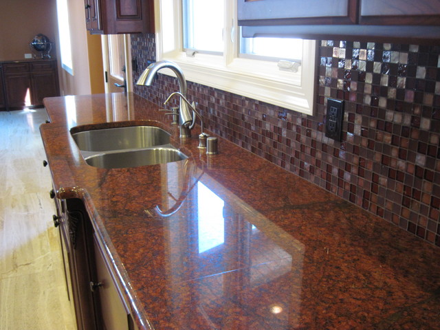 Red Dragon Granite Traditional Kitchen Albuquerque By