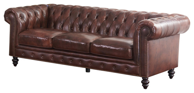Grand Chesterfield Leather Sofa Brown Traditional Sofas By Grand Chesterfield Leather Sofa Brown