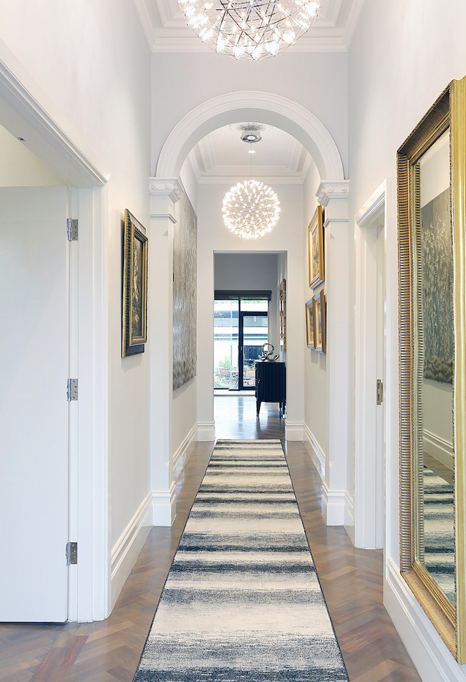 Transitional hallway in Melbourne.