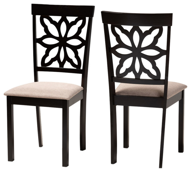 Carta Modern Dark Brown Wood 2-Piece Dining Chair Set - Transitional - Dining Chairs - by Baxton ...