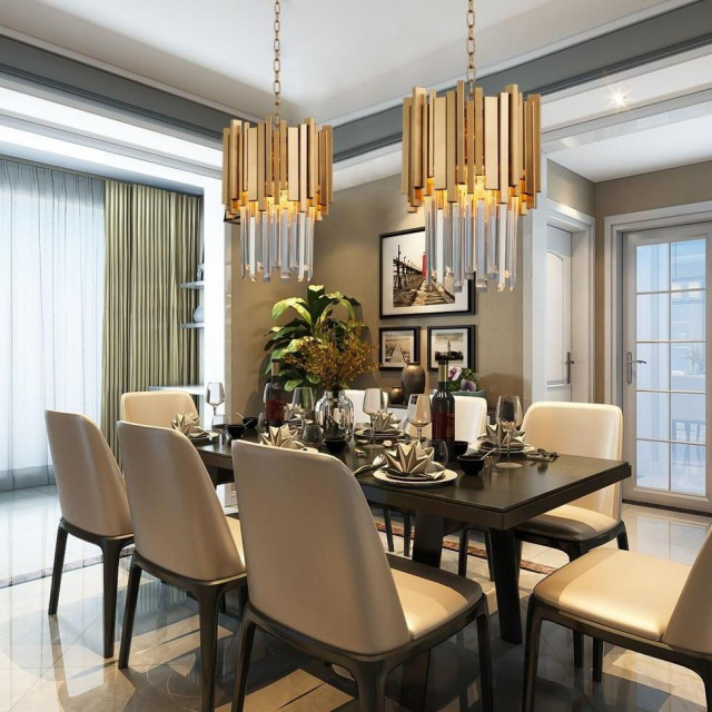 Gio 12" Gold Plated Crystal Chandelier - Contemporary - Chandeliers ...
