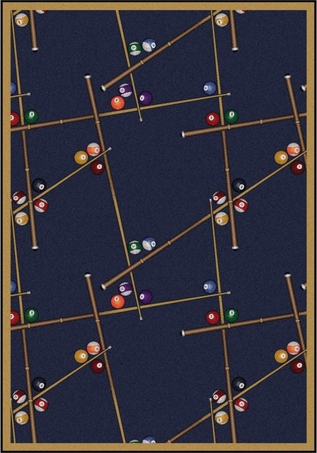Games People Play, Gaming And Sports Area Rug, Snookered, Federal Blue ...